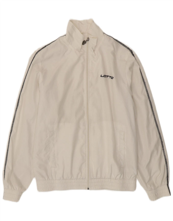 Giacca da tuta da uomo Lotto in poliestere bianco medio