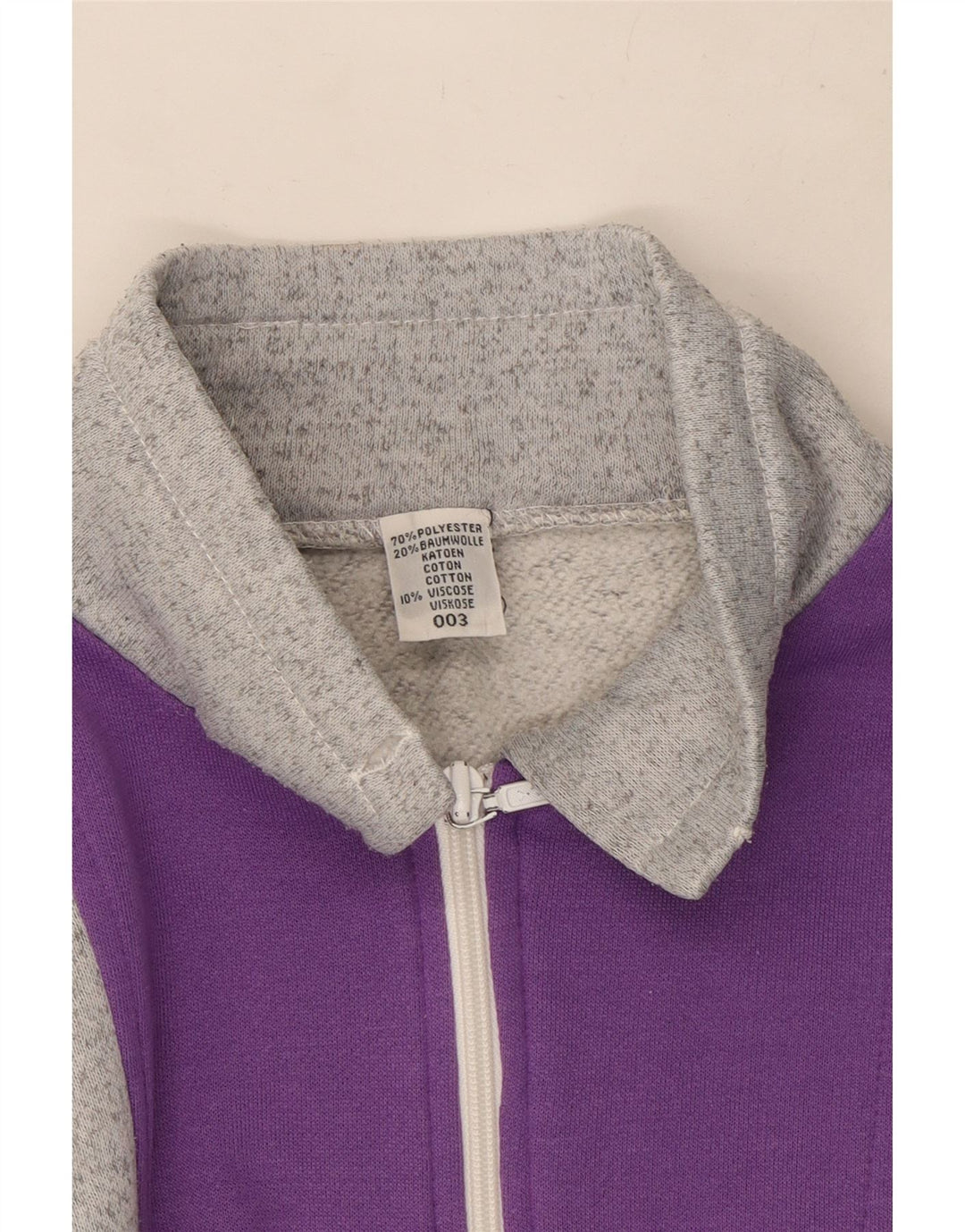 Giacca da tuta da donna vintage UK 12 Poliestere color block grigio medio