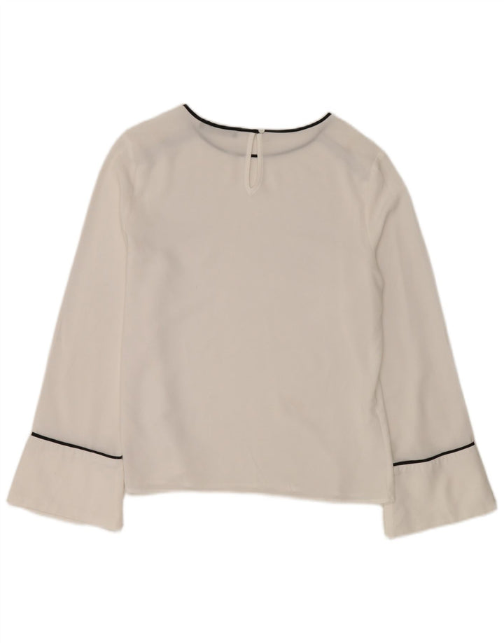 Camicetta a maniche lunghe da donna Marks & Spencer UK 12 Poliestere bianco medio
