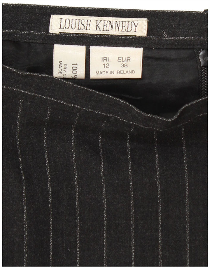LOUISE KENNEDY Gonna a tubino da donna EU 38 Media W28 Lana gessata nera