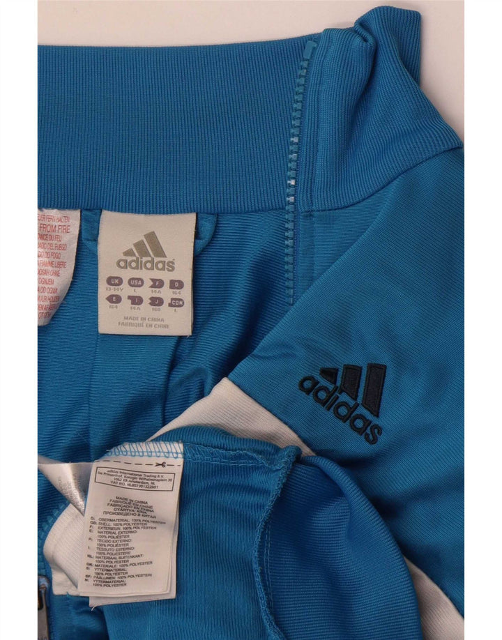 Giacca da tuta da ragazzo Adidas 13-14 anni in poliestere color block blu