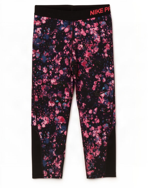 Leggings Nike Dri Fit Graphic Capri da donna UK 8 Small Rosso Tie Dye Poliestere
