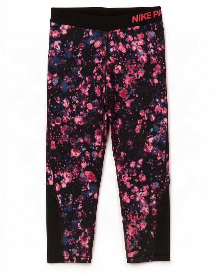 Leggings Nike Dri Fit Graphic Capri da donna UK 8 Small Rosso Tie Dye Poliestere