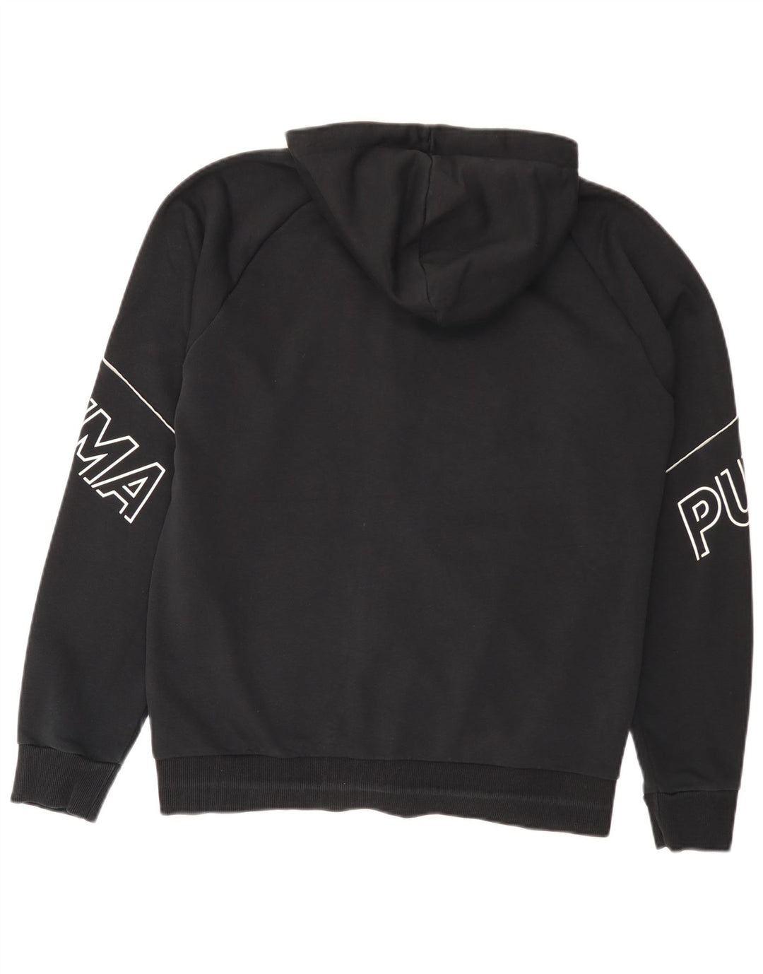 Felpa con cappuccio e zip grafica da uomo Puma in cotone nero medio
