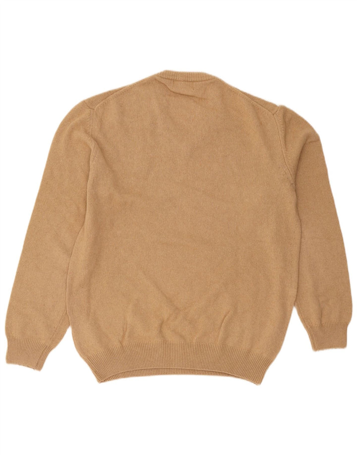 Maglione Kappa da uomo con scollo a V, grande, in cotone marrone