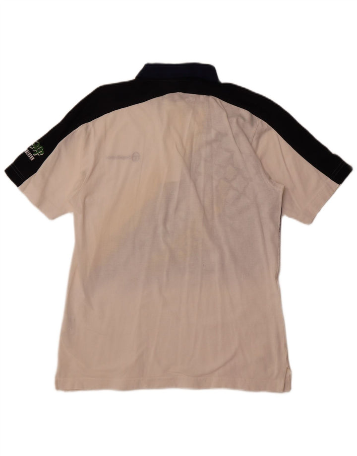 SERGIO TACCHINI Polo grafica da uomo piccola in cotone color block bianco