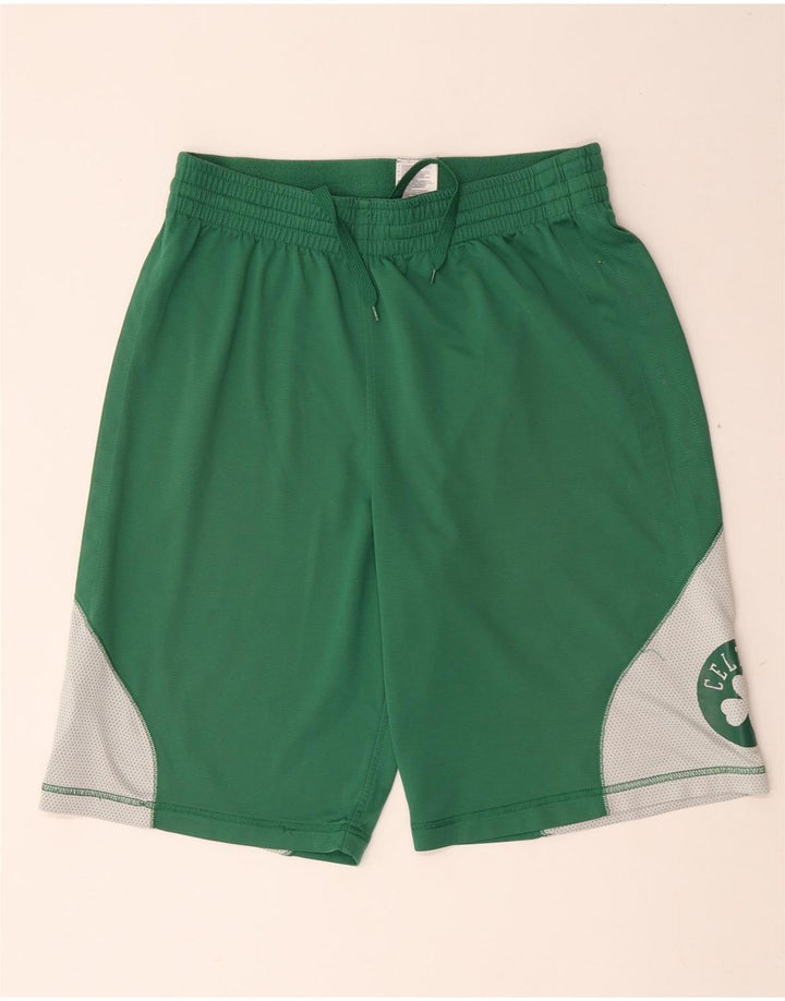 Pantaloncini sportivi Adidas Celtics da uomo in poliestere color block verde medio