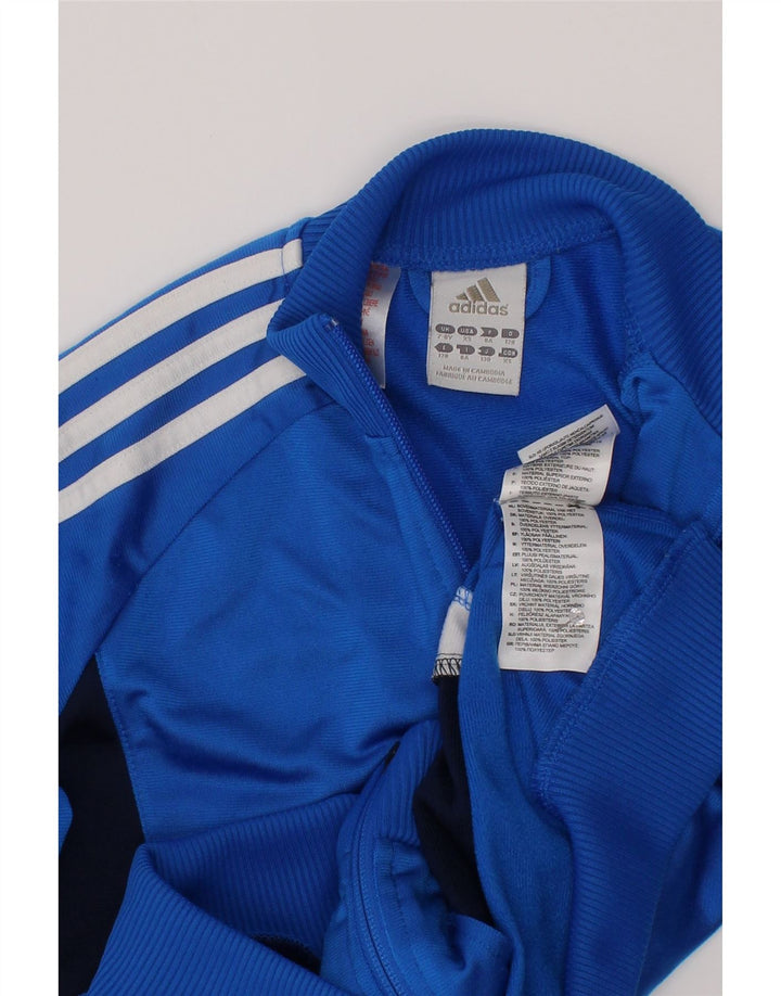 Giacca da tuta da ragazzo Adidas 7-8 anni in poliestere color block blu