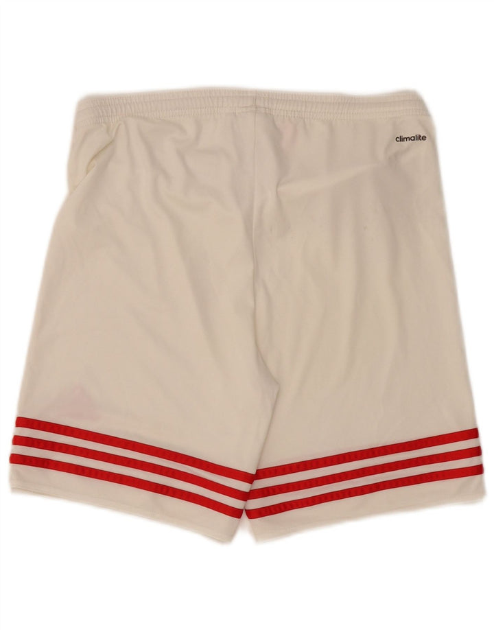 Pantaloncini sportivi ADIDAS da ragazzo Climalite 13-14 anni XL poliestere bianco sporco