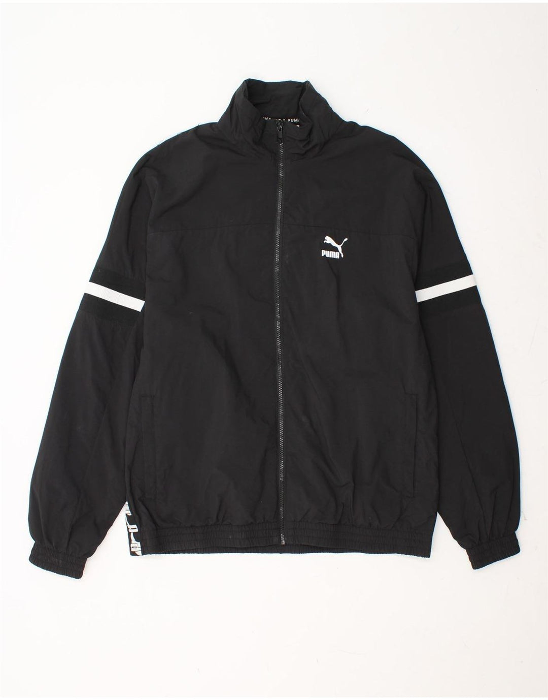 Giacca antipioggia grafica da uomo PUMA UK 40 Large nera in poliammide