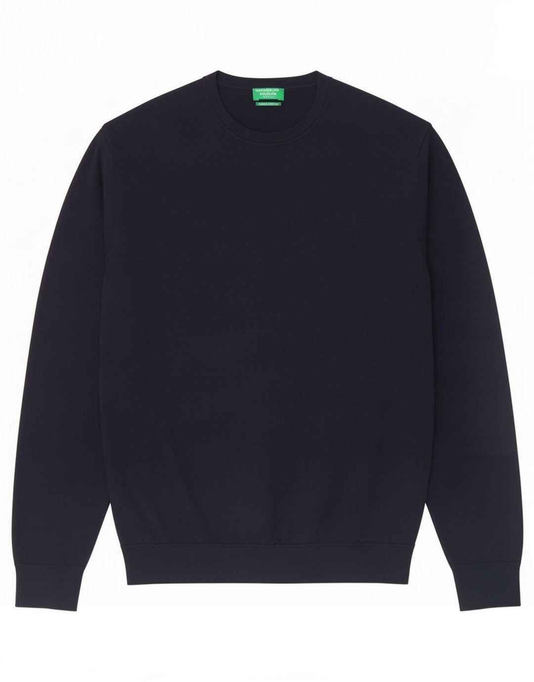 Maglione da uomo girocollo Benetton maglione medio blu navy in lana vergine