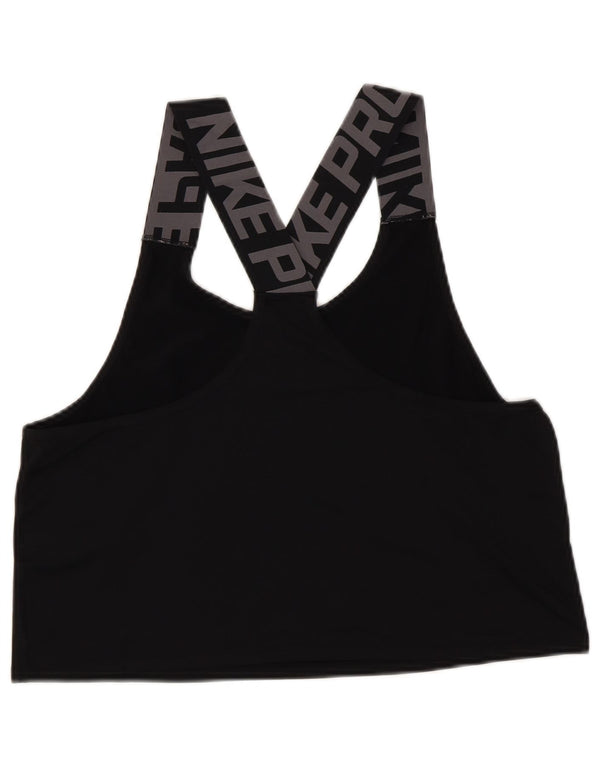 Canotta grafica Nike Dri Fit da donna con reggiseno sportivo UK 14 poliestere nero medio