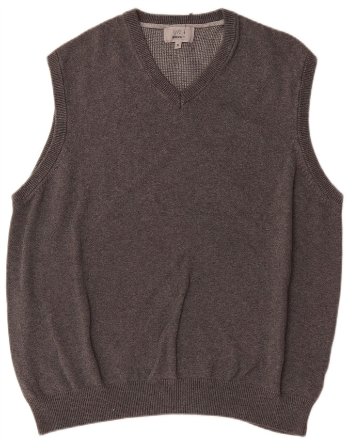 Canotta da uomo Marks & Spencer vestibilità regolare XL in cotone grigio