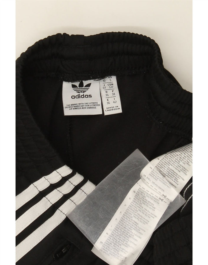 Pantaloni della tuta da donna Adidas UK 10 piccoli poliestere nero
