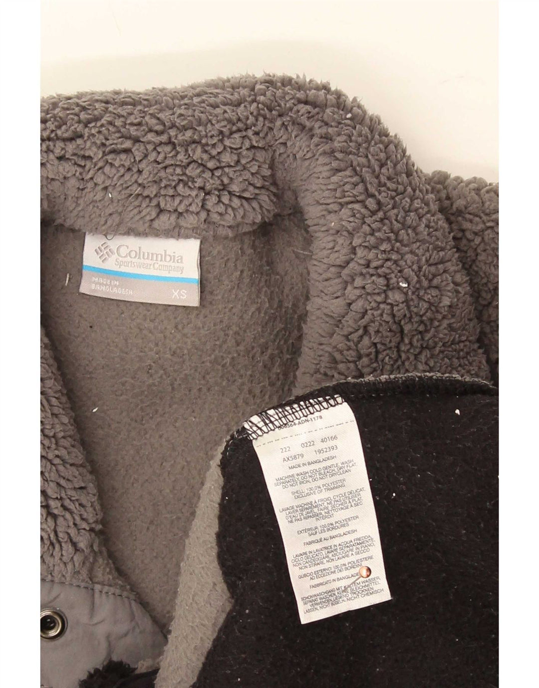 Maglione in pile da uomo Columbia con bottone e collo XS in poliestere color block grigio