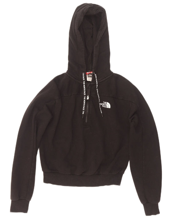 Maglione con cappuccio e zip sul collo corto da donna The North Face UK 10 piccolo cotone nero