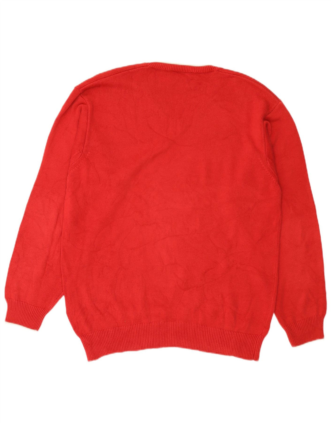 Maglione da uomo con scollo a V Fred Perry in cotone rosso medio