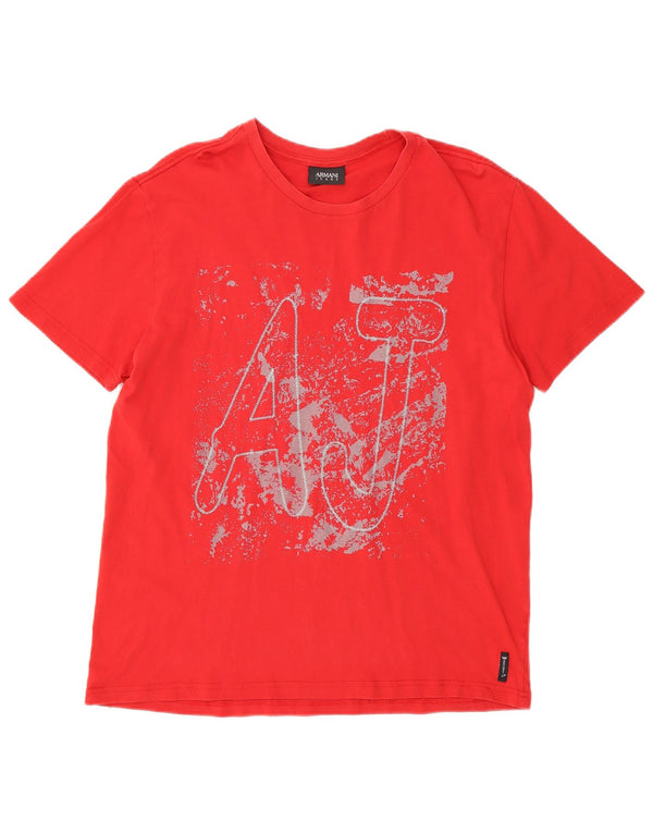 T-shirt grafica da uomo Armani Jeans Top rosso medio