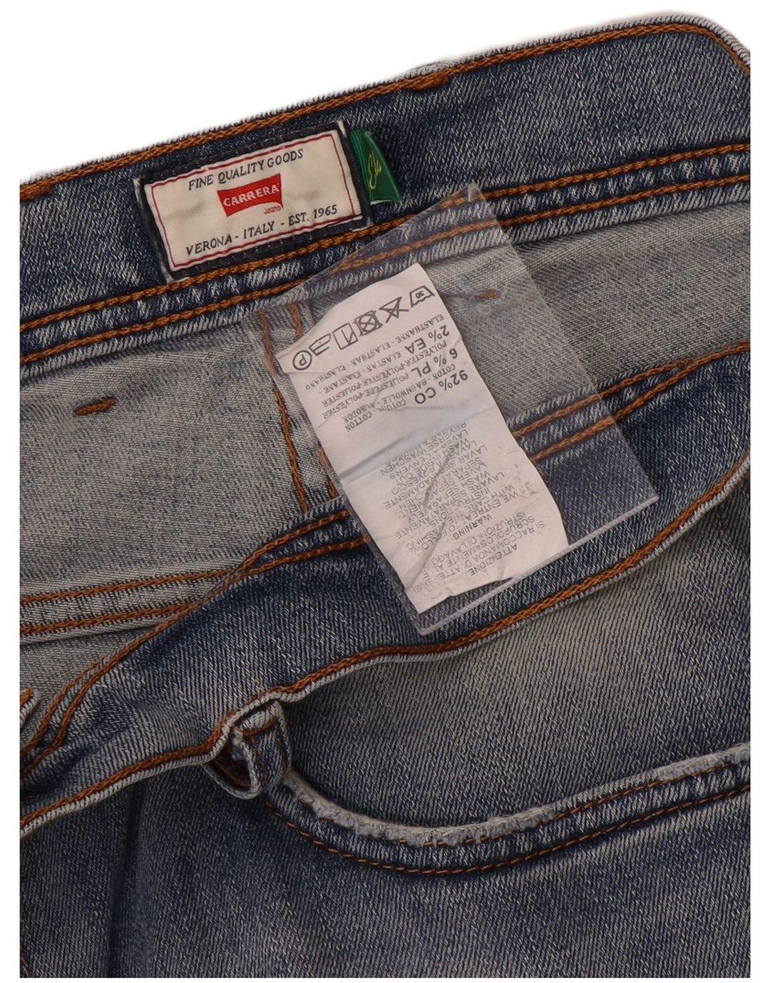 Jeans slim invecchiati da uomo Carrera W34 L33 cotone blu