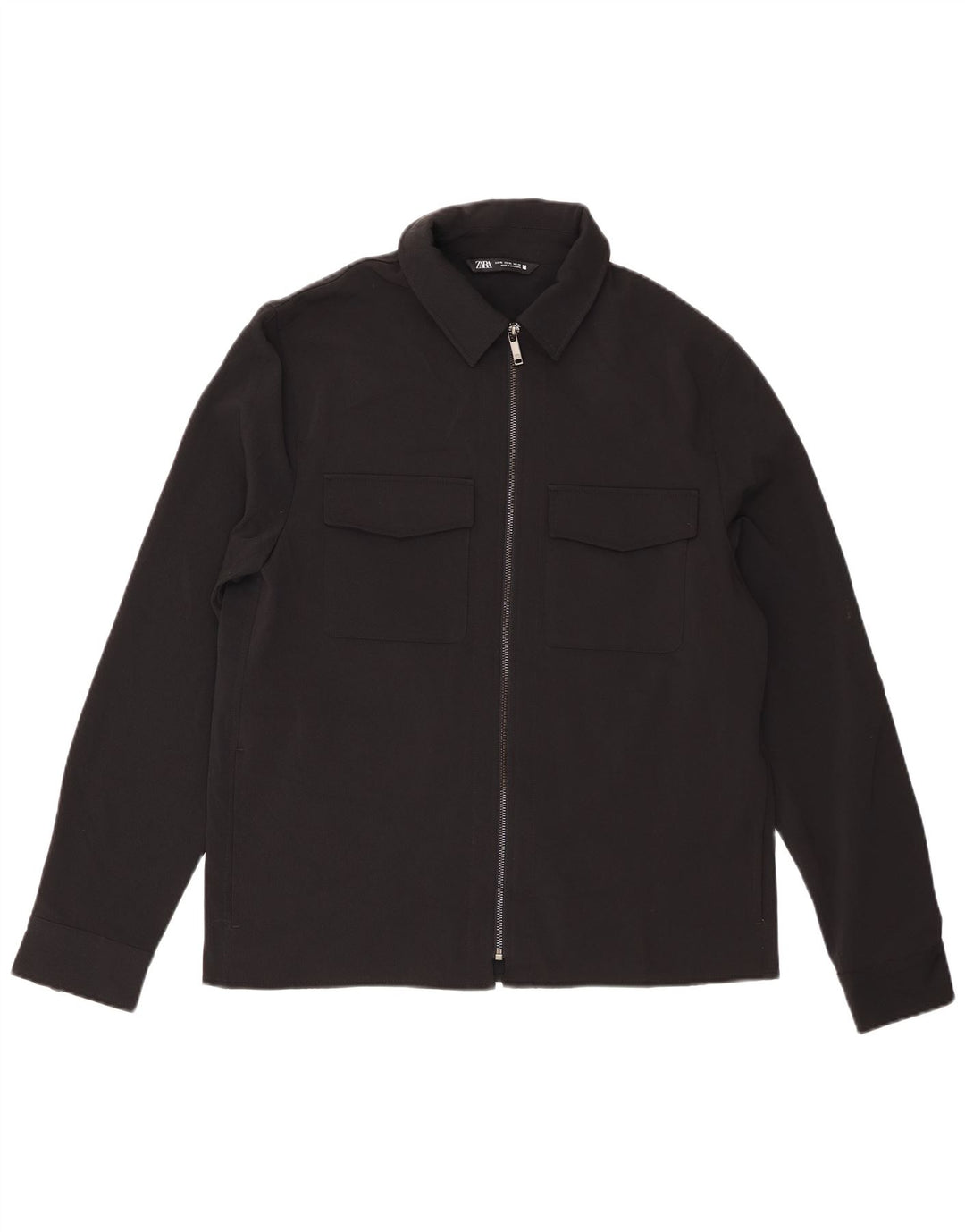 Camicia overshirt da uomo Zara XL poliestere nero
