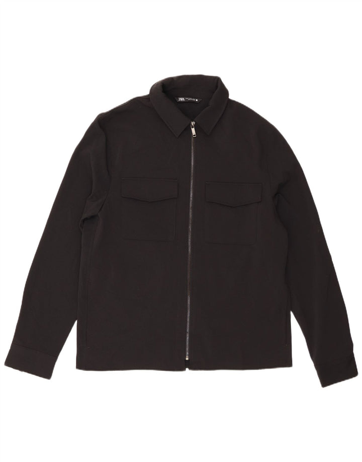 Camicia overshirt da uomo Zara XL poliestere nero