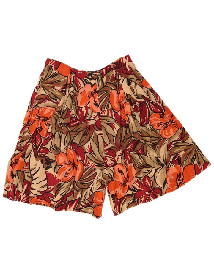 Bermuda culotte da donna vintage W30 medio floreale multicolore
