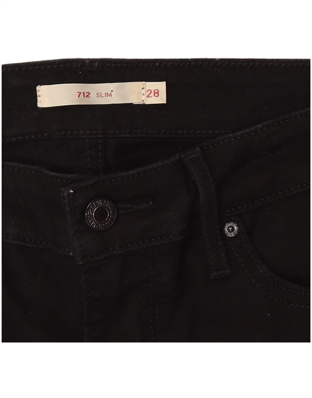 Jeans Levi's 712 Slim da donna W28 L30 cotone nero