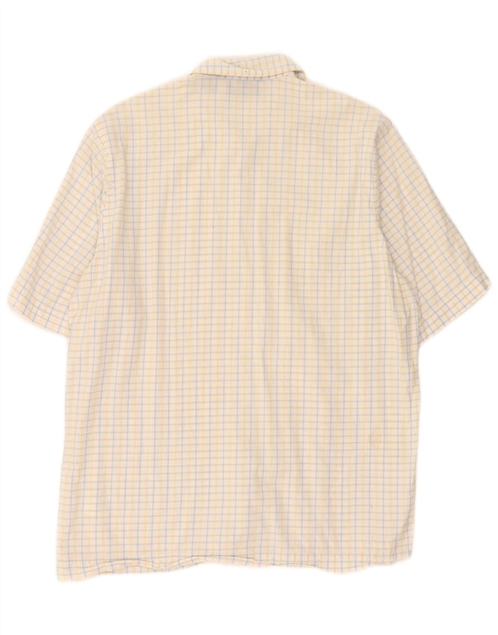 Camicia a maniche corte da uomo Timberland in cotone a quadri bianco medio