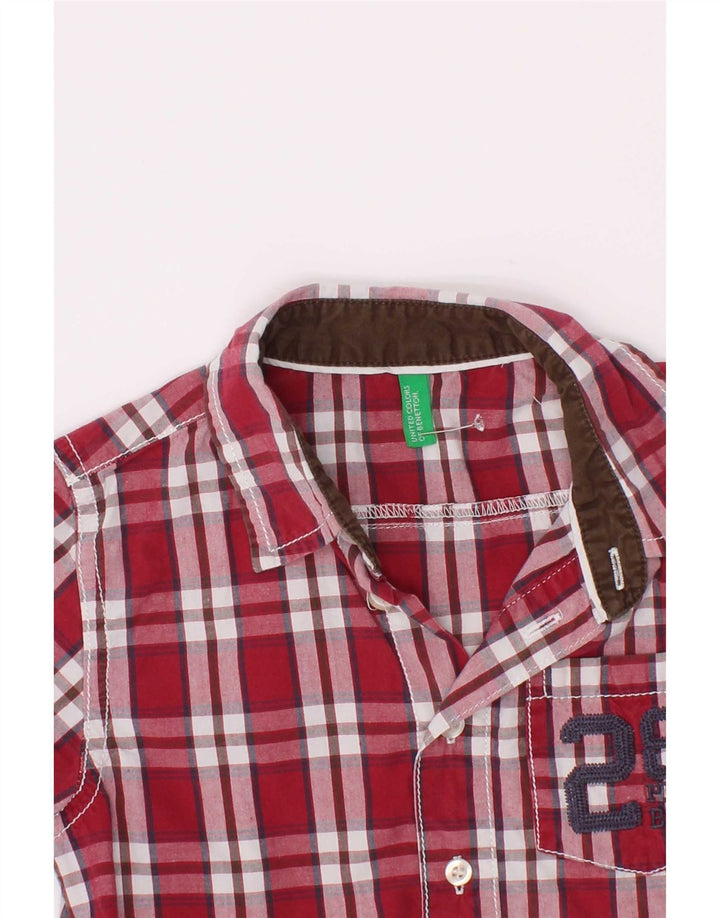 Camicia grafica Benetton per ragazzi 3-4 anni a quadri rossi