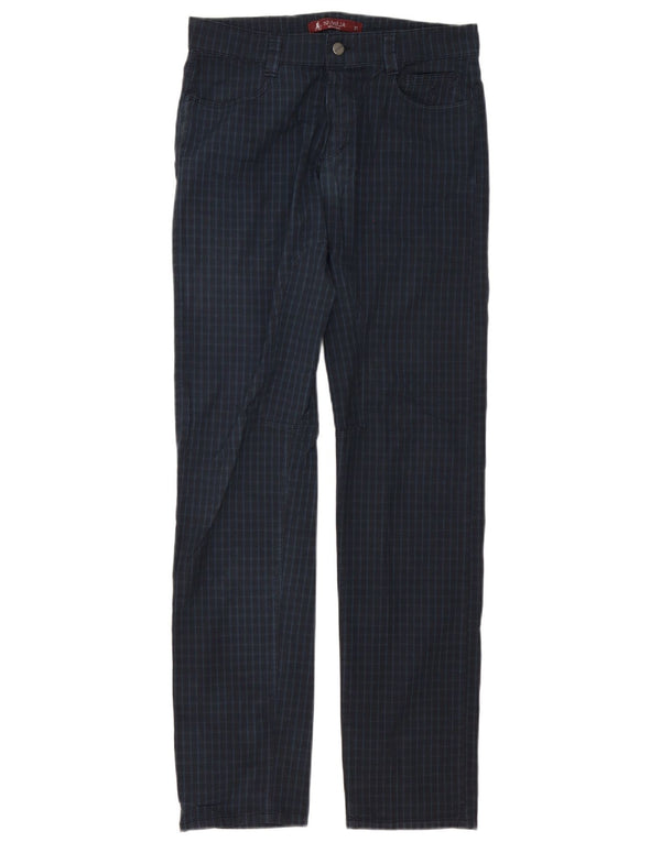 SIVIGLIA Pantaloni casual dritti da uomo W31 L34 Cotone a quadri blu navy