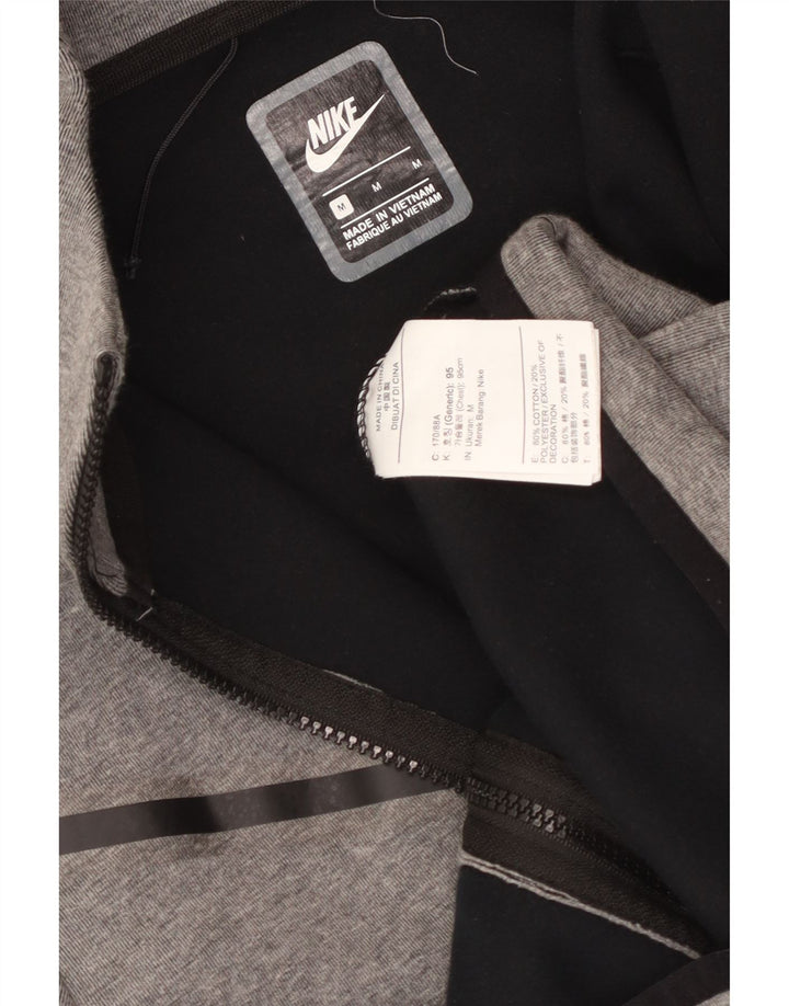 Felpa con cappuccio e zip Nike da uomo in cotone grigio medio