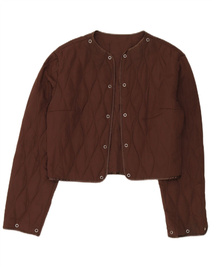 Giacca trapuntata corta da donna Roccobarocco UK 14 Marrone medio