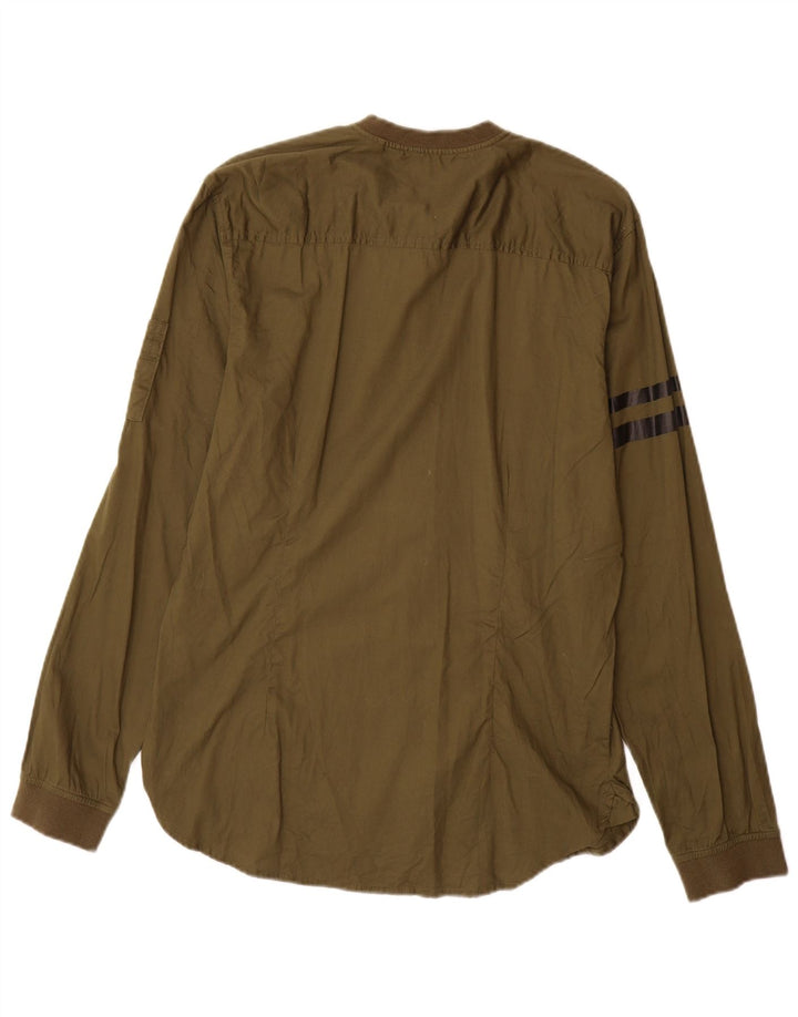 Camicia slim fit da uomo BLACK SQUAD kaki medio