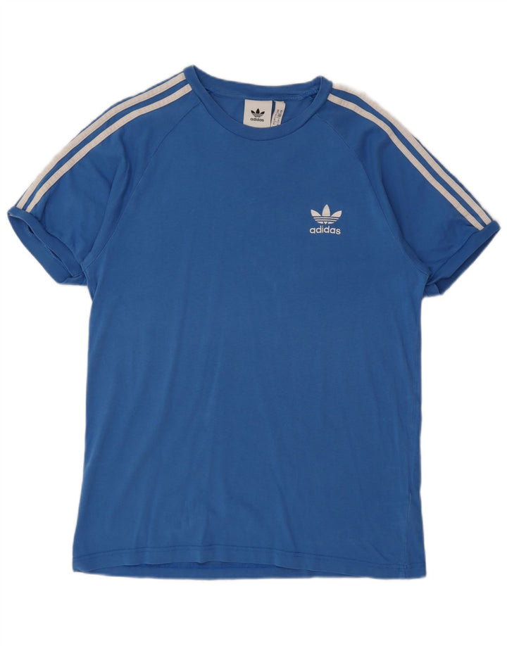 T-shirt da uomo Adidas Top in cotone blu medio