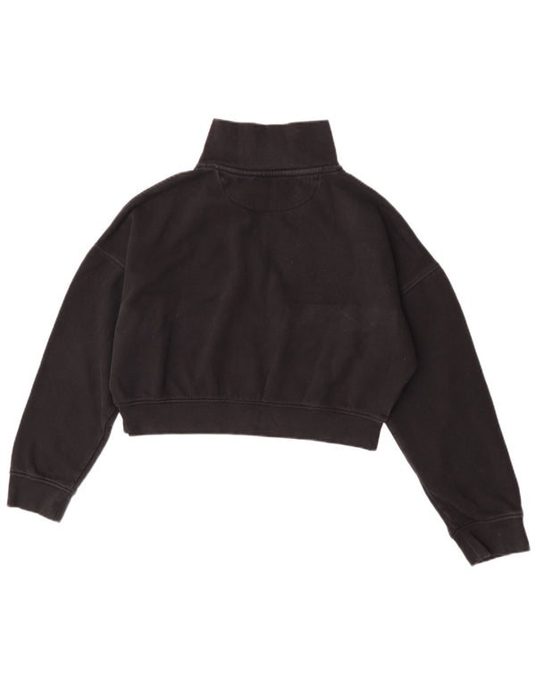 Jack Wills Felpa corta oversize da donna UK 12 Medium Nero