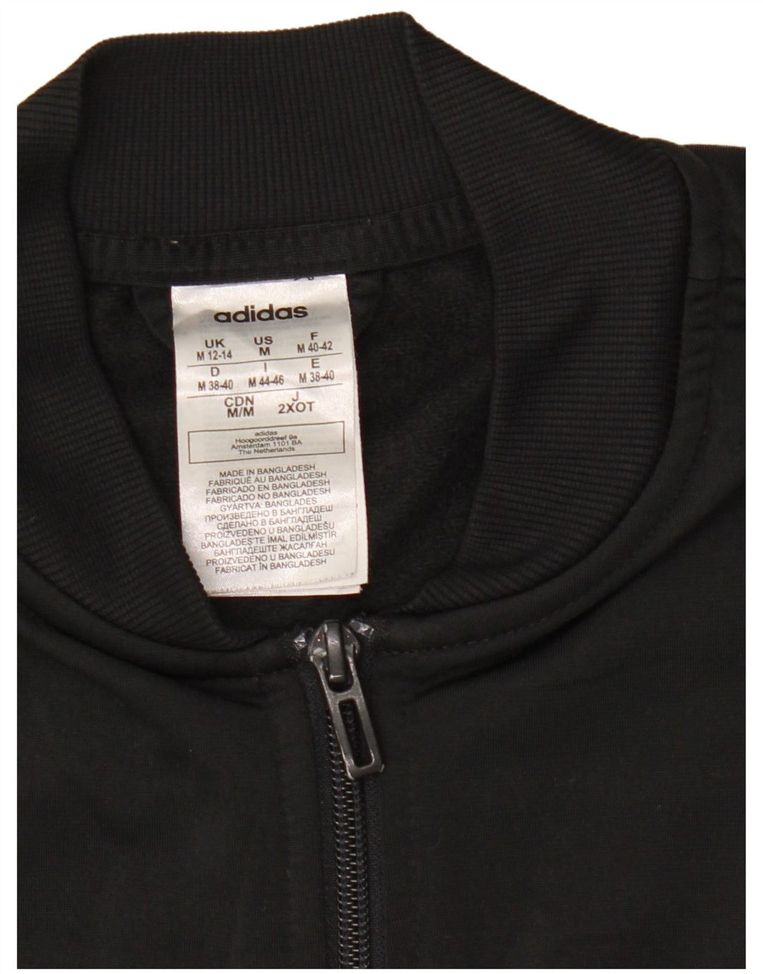 Giacca da tuta da donna Adidas UK 12/14 Medium Nero Poliestere