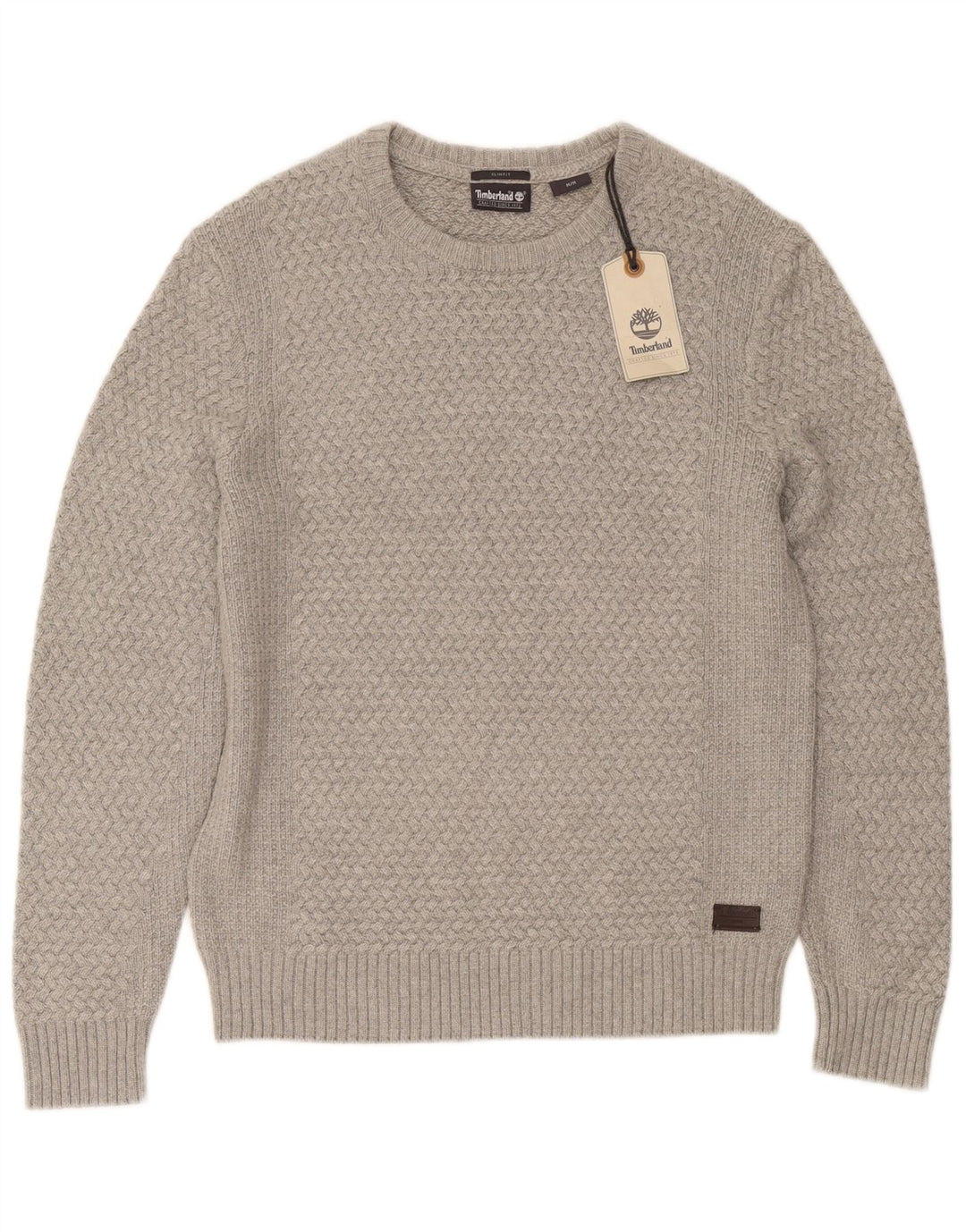 Timberland Maglione da uomo slim fit con scollo a barca in viscosa grigio medio