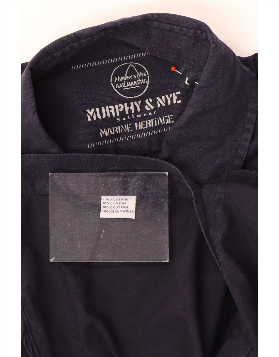 Camicia da vela da uomo Murphy & Nye grande in cotone blu navy