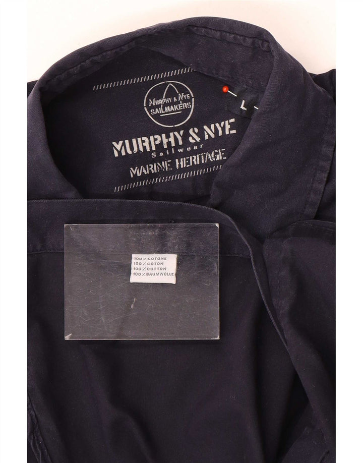 Camicia da vela da uomo Murphy & Nye grande in cotone blu navy