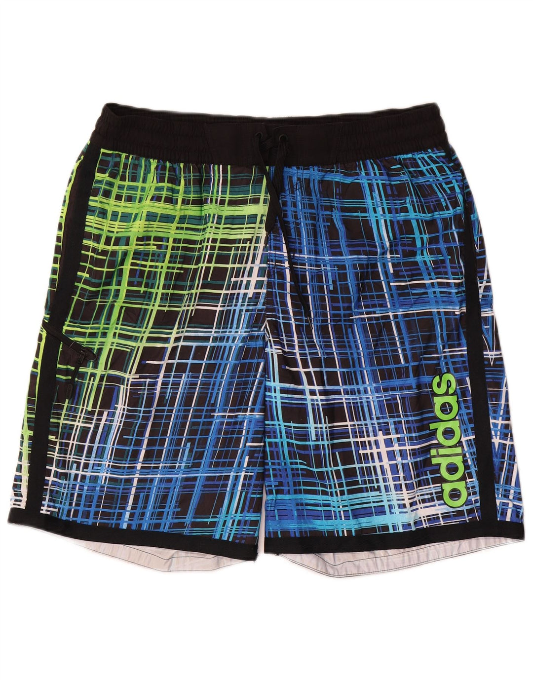 Pantaloncini da bagno grafici da uomo Adidas grandi poliestere geometrico blu