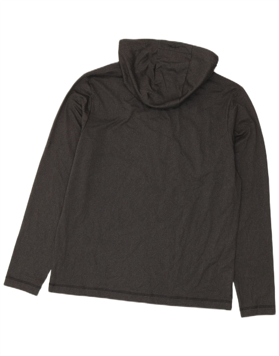 Top Adidas da uomo a maniche lunghe con cappuccio in poliestere grigio medio