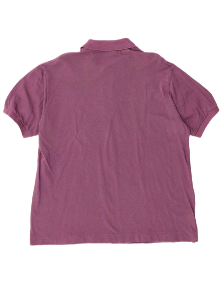 LACOSTE Mens Polo Shirt Size 5 Large Purple Cotton