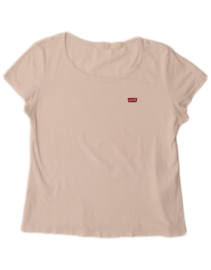 T-shirt da donna Levi's Top UK 14 grande cotone bianco