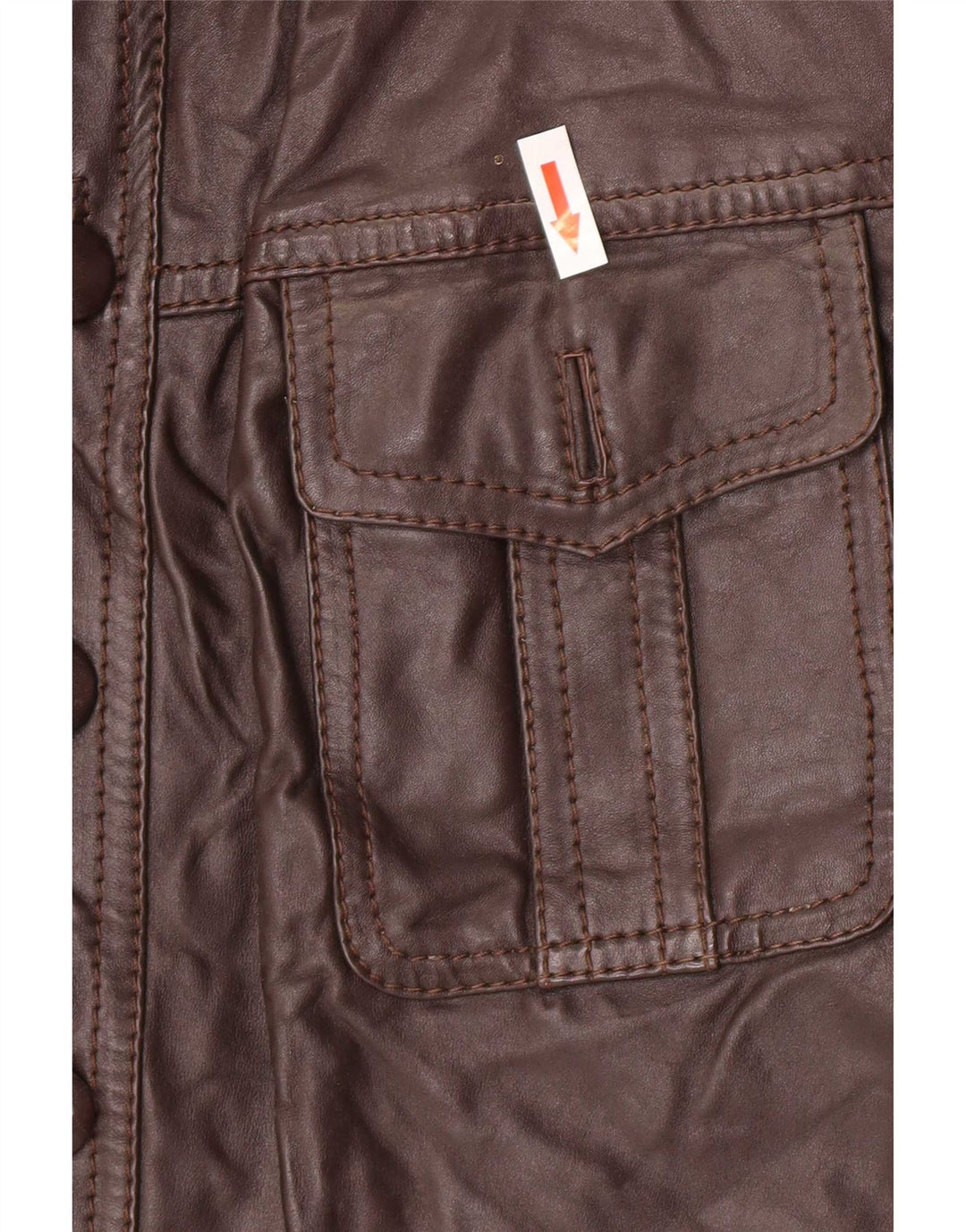 Giacca in pelle vintage da uomo UK 36 piccola marrone