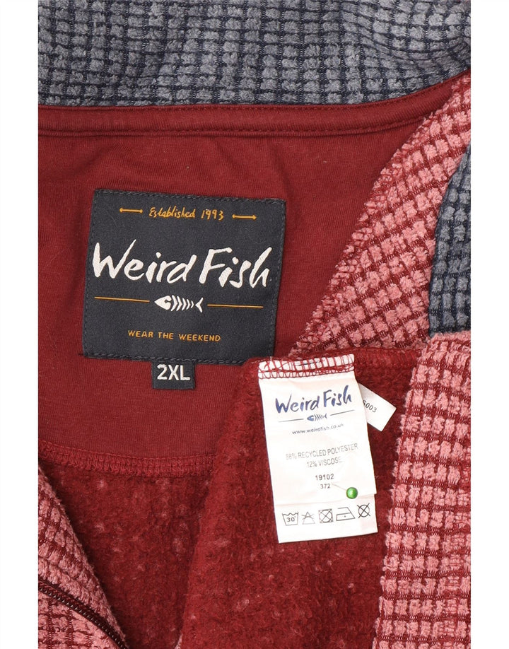 Maglione in pile da uomo con collo con zip Weird Fish 2XL poliestere rosa
