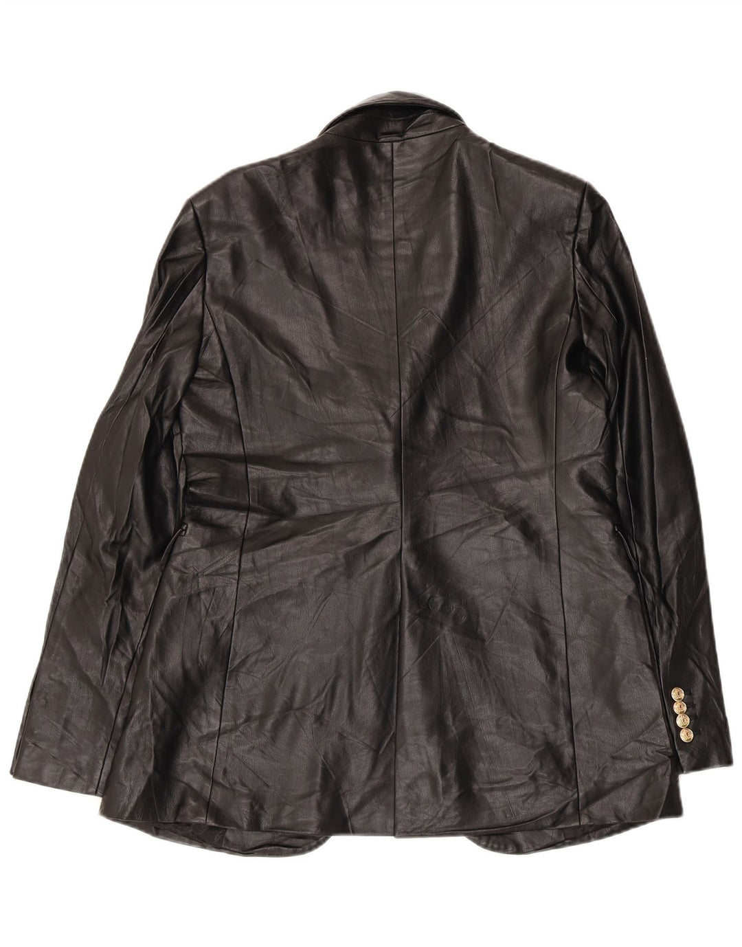 Giacca blazer da donna in ecopelle a 1 bottone Zara UK 14 media nera