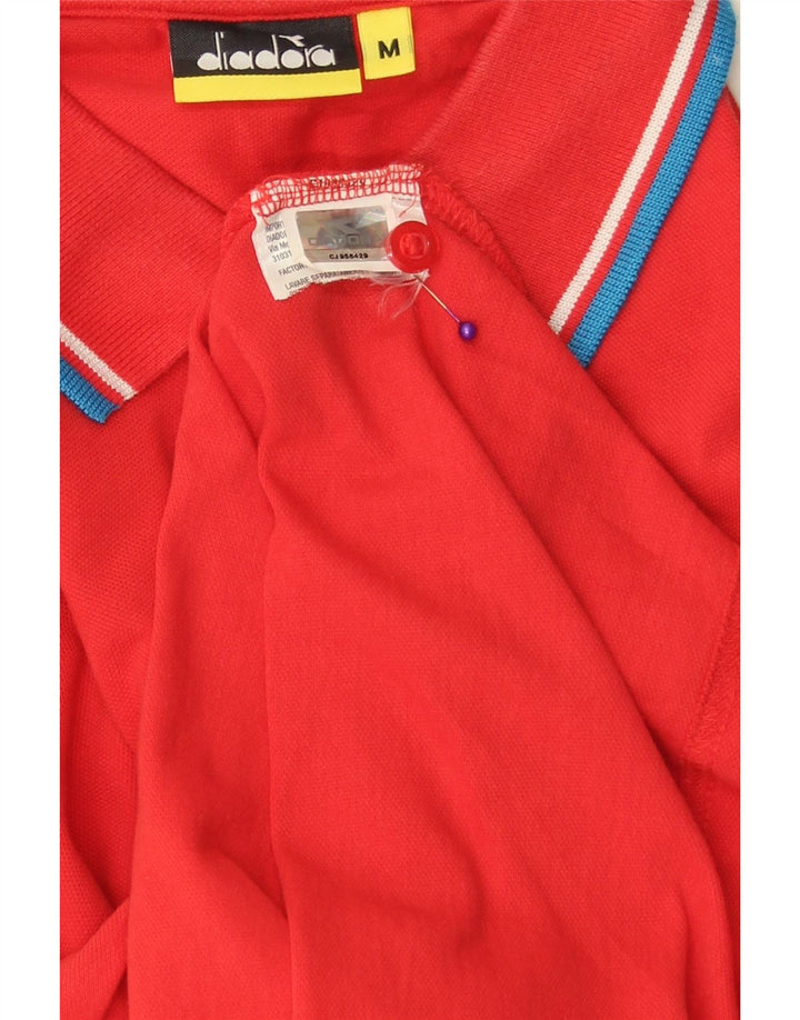 Polo Uomo DIADORA Cotone Rigato Medio Rosso