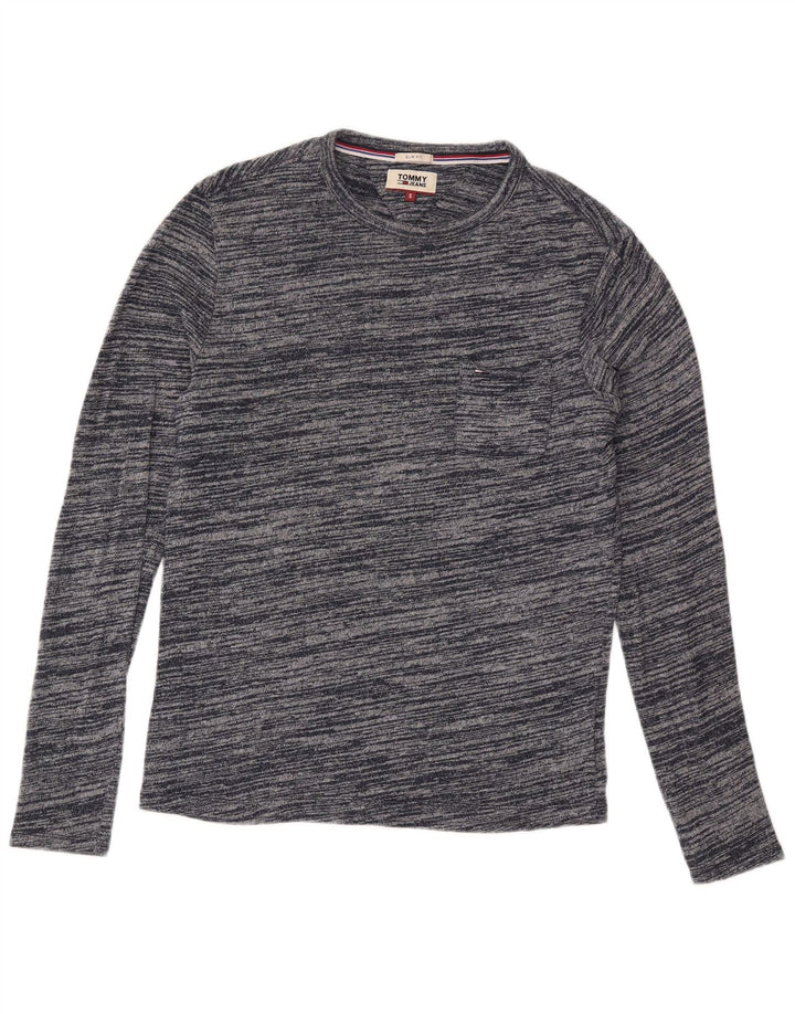 Maglione maglione girocollo da uomo Tommy Hilfiger piccolo gessato blu navy