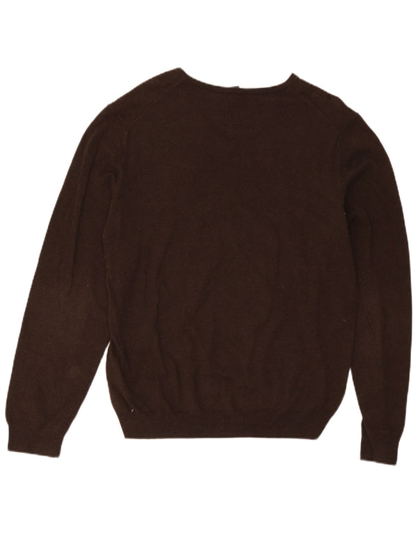 Hugo Boss Maglione da uomo slim fit con scollo a V grande cotone marrone