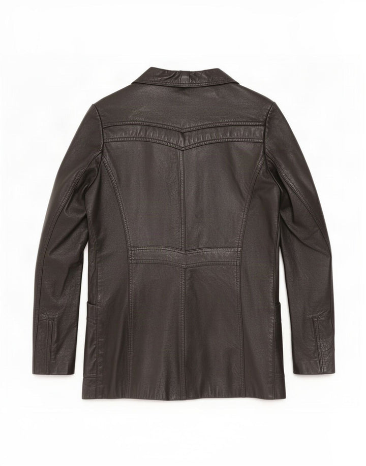 Giacca in pelle vintage da donna IT 42 media nera